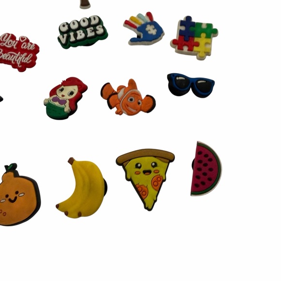 Large Jibbitz Charm Lot Crocs Shoe Charms Rainbow Food Animals Good Vibes - Picture 7 of 16